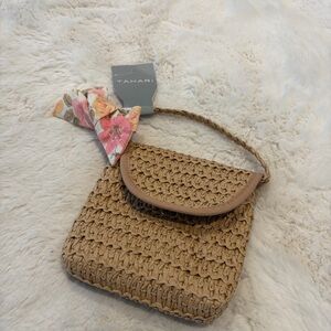 Tahari Tan Mini Woven Women's Handbag
